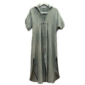 ZARA 100% Linen Midi Dress